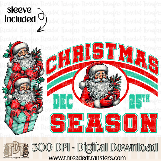 Christmas Season & Matching Sleeve Digital Design Download (PNG Format - no product shipped)