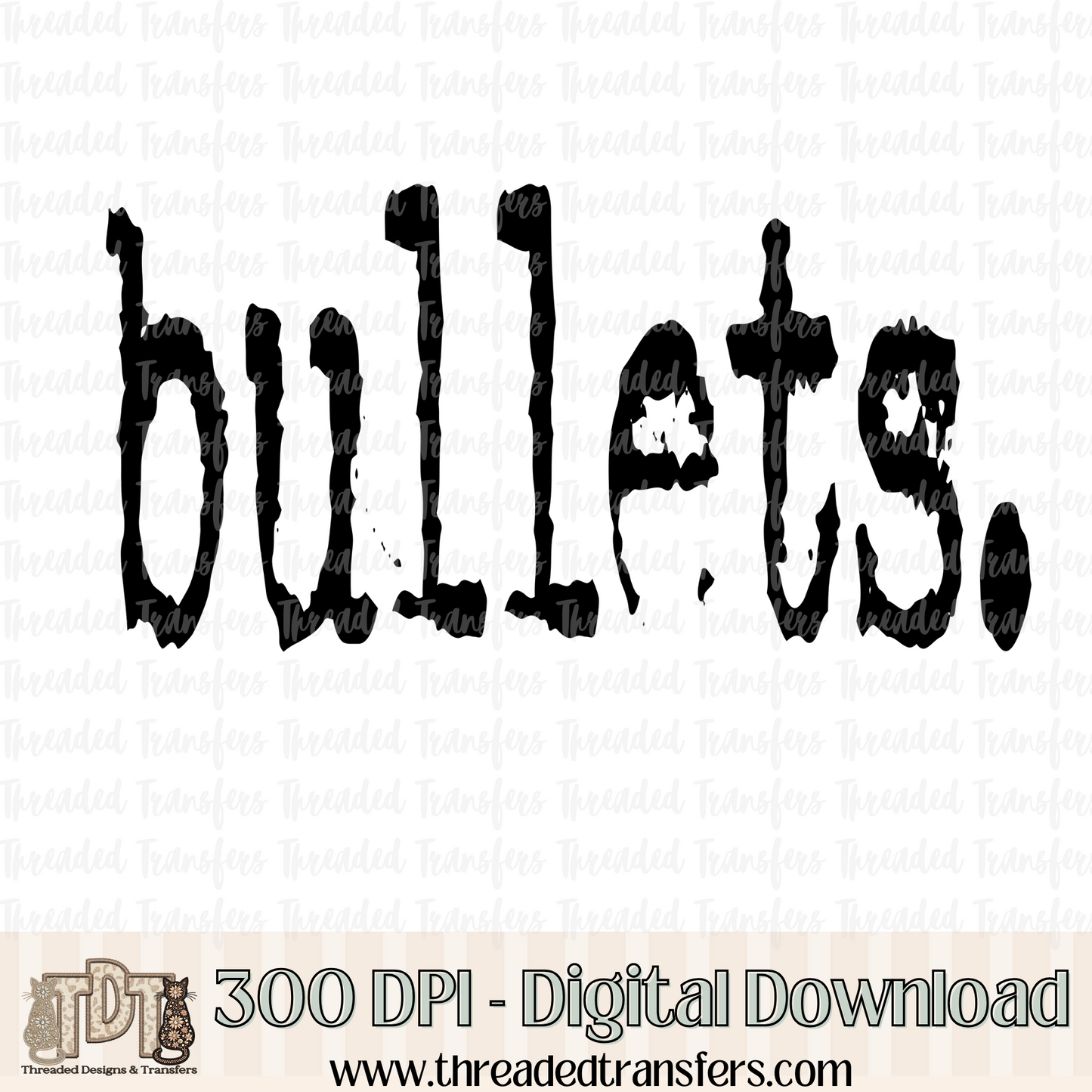 Bullets Typography Digital Design Download (PNG Format - no product shipped)