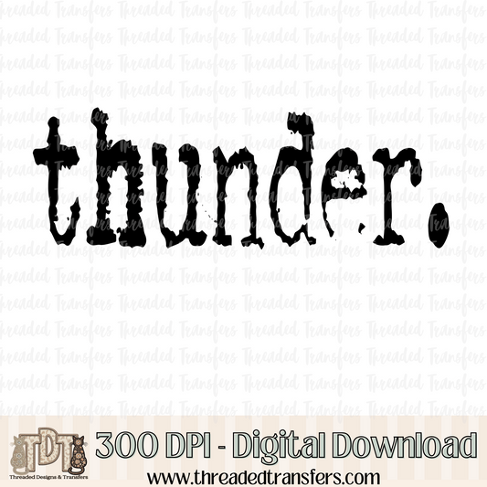 Thunder Typography Digital Design Download (PNG Format - no product shipped)