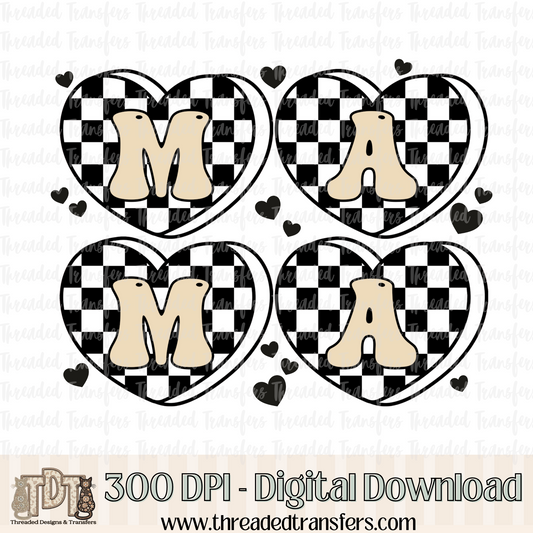 Mama Heart Checker Digital Design Download (PNG Format - no product shipped)