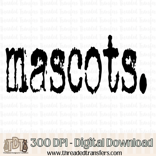 Custom Mascots Typography Digital Design Download (PNG Format - no product shipped)