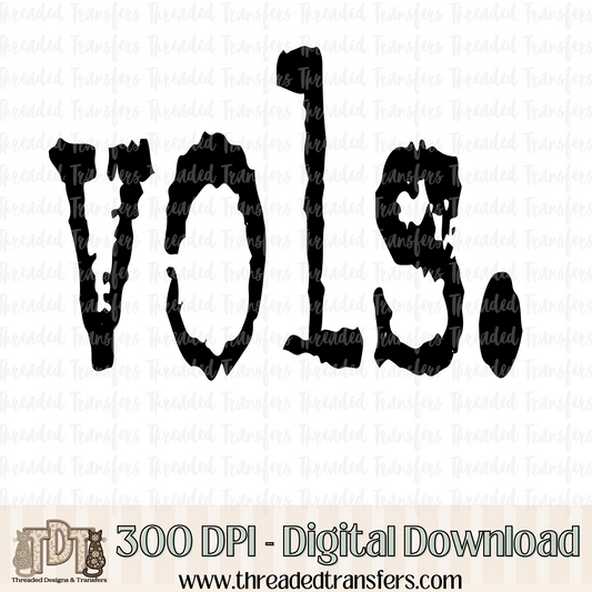 Vols Typography Digital Design Download (PNG Format - no product shipped)