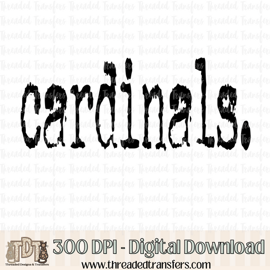 Cardinals Typography Digital Design Download (PNG Format - no product shipped)