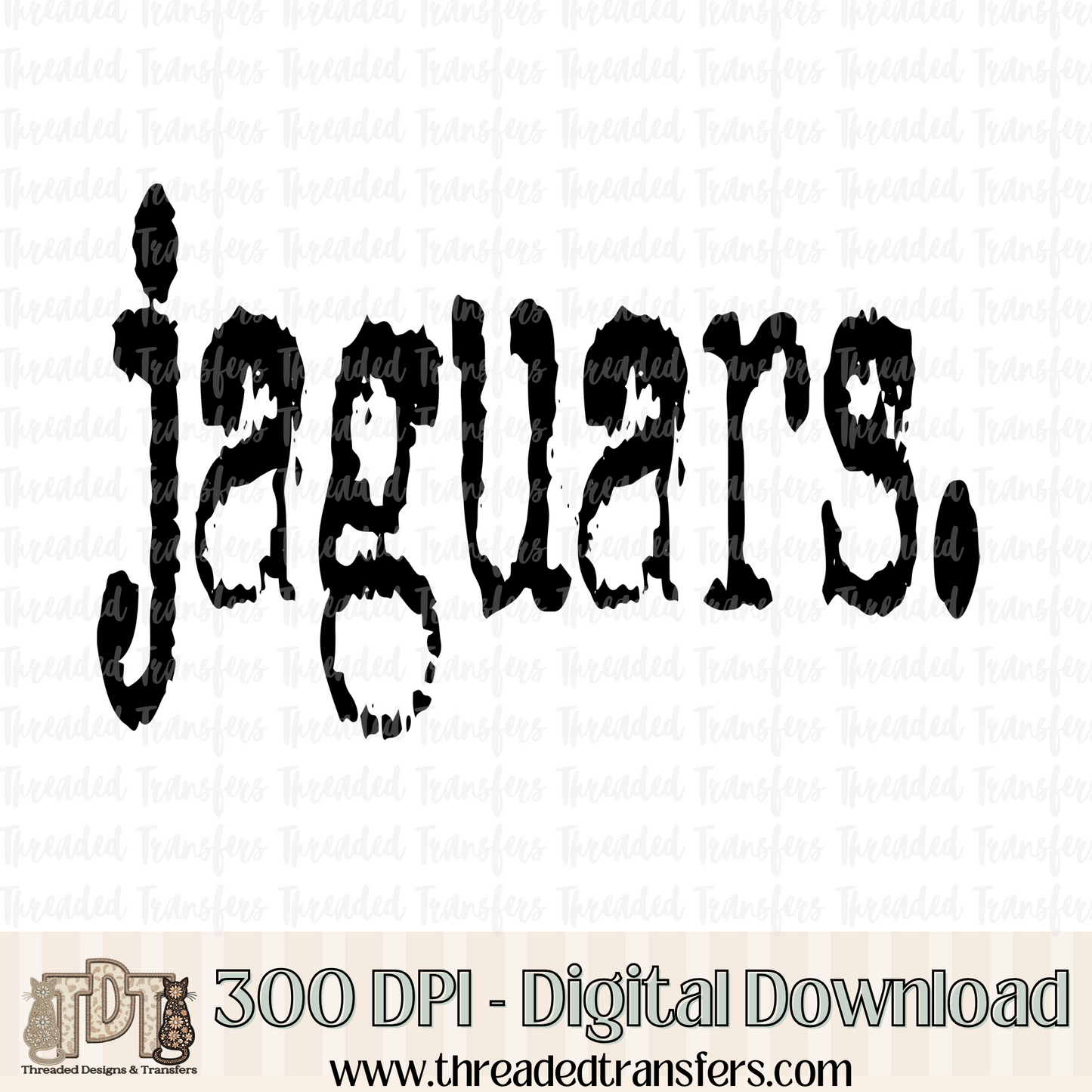 Jaguars Typography Digital Design Download (PNG Format - no product shipped)