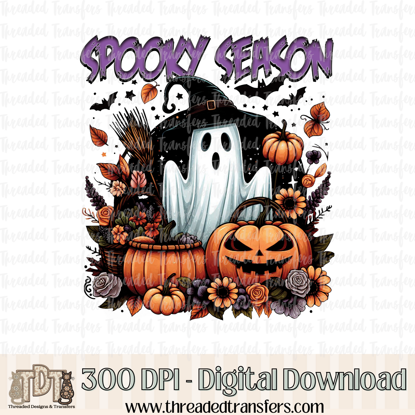 Spooky Season Ghost Digital Design Download (PNG Format - no product shipped)