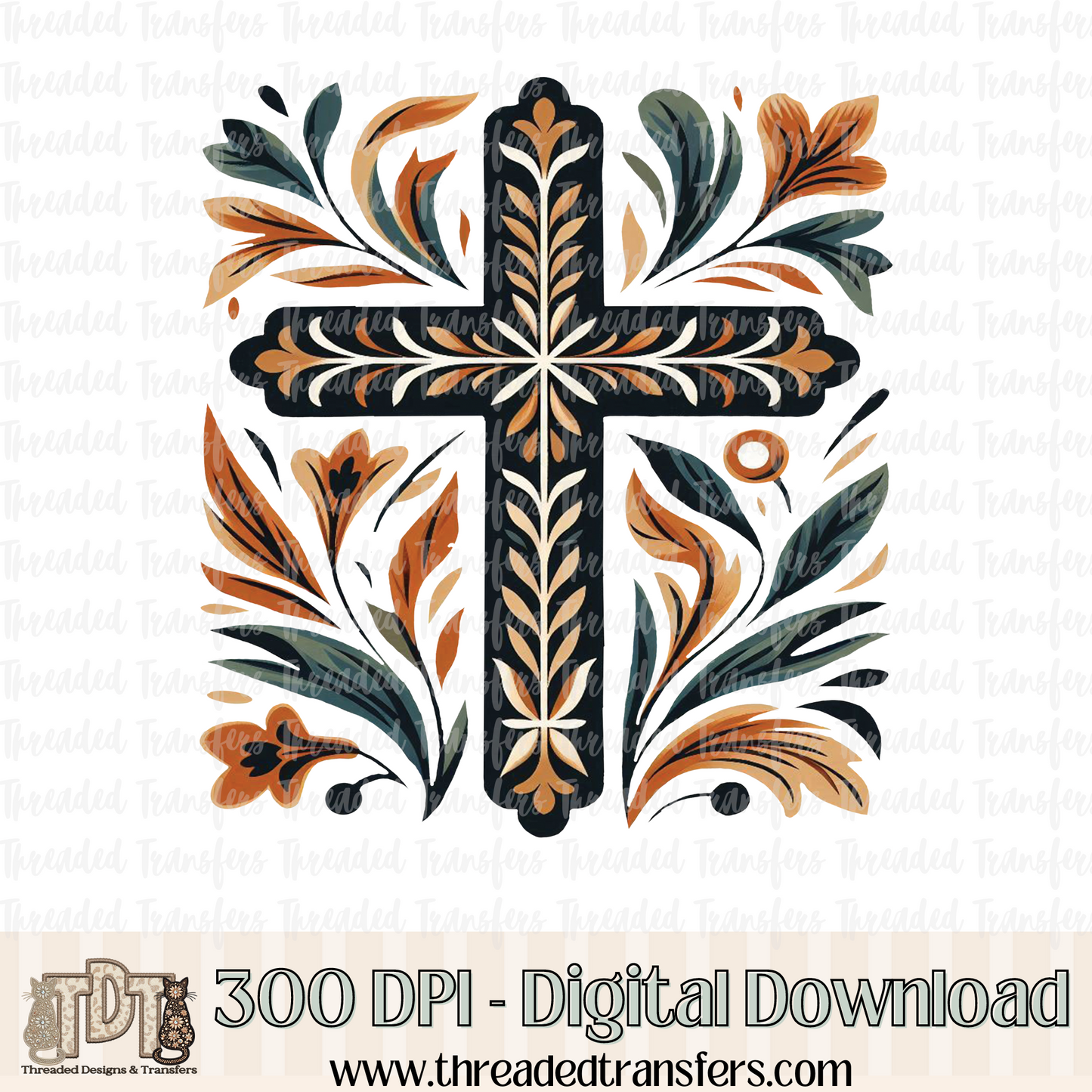 Boho Cross Digital Design Download (PNG Format - no product shipped)