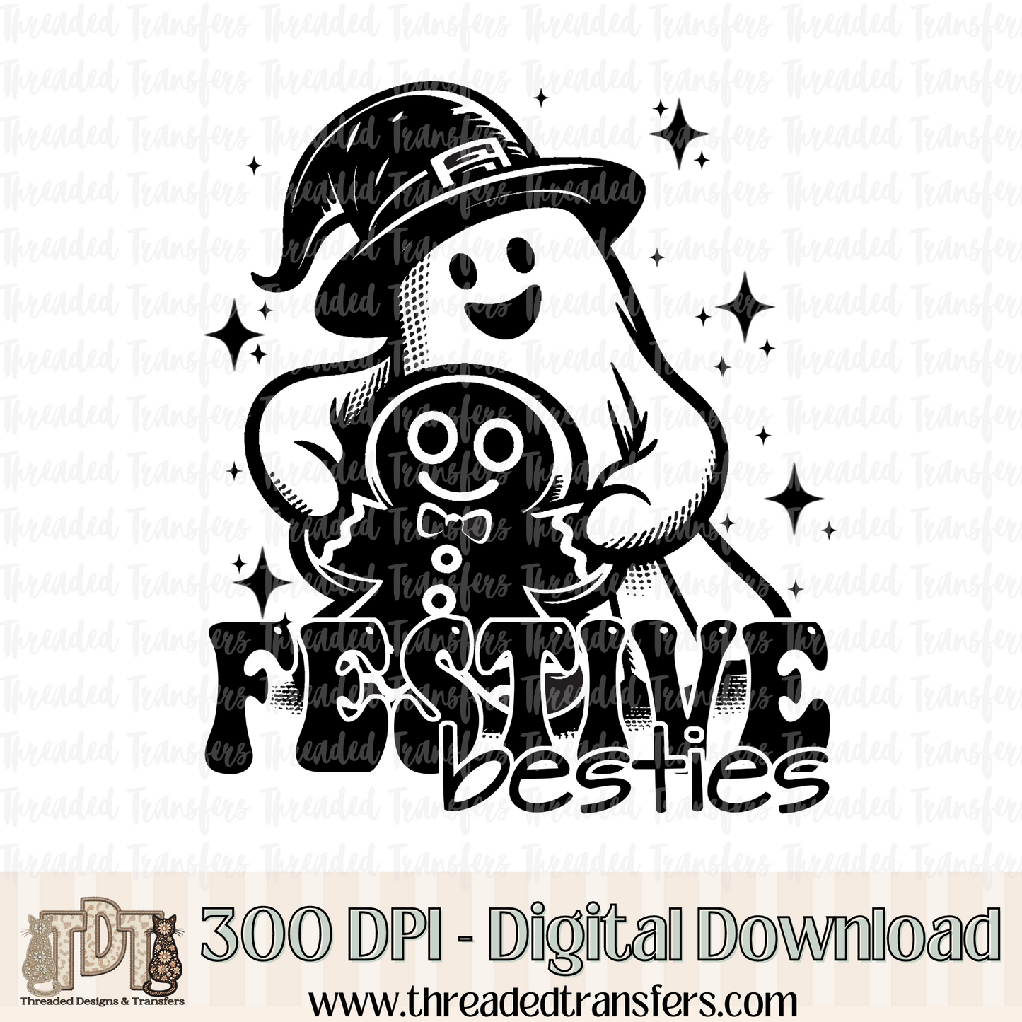 Festive Besties Digital Design Download (PNG Format - no product shipped)