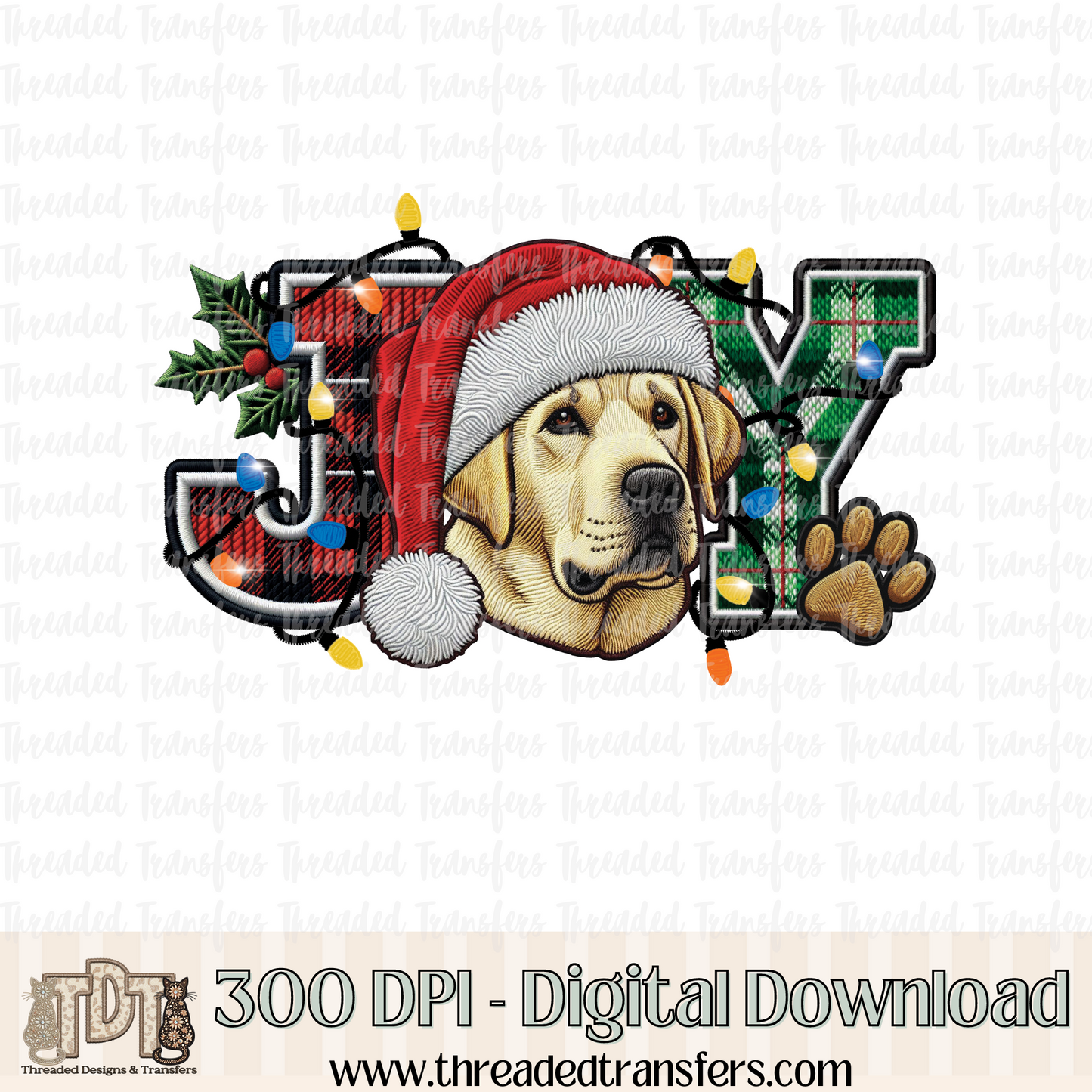 Labrador Retriever Joy Faux Embroidery Digital Design Download (PNG Format - no product shipped)