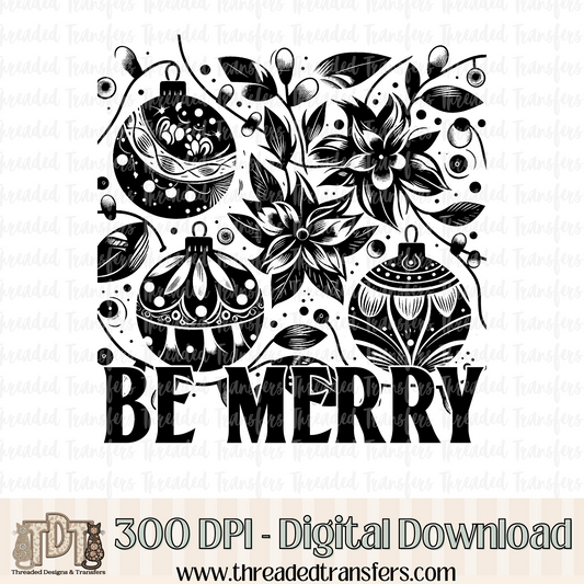 Be Merry Boho Ornaments Digital Design Download (PNG Format - no product shipped)