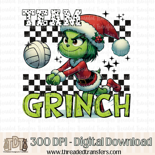 Volleyball Team Green Digital Design Download (PNG Format - no product shipped)