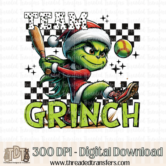 Softball Team Green Digital Design Download (PNG Format - no product shipped)