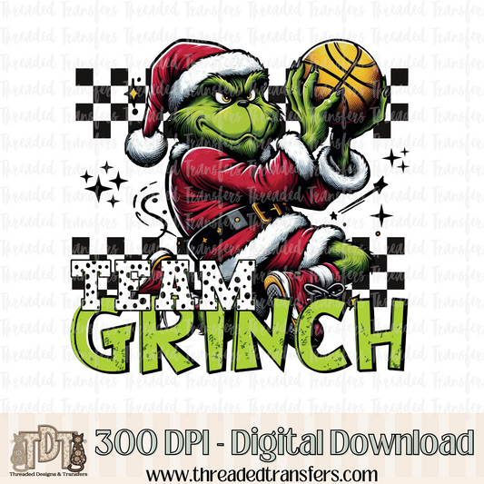 Basketball Team Green Digital Design Download (PNG Format - no product shipped)