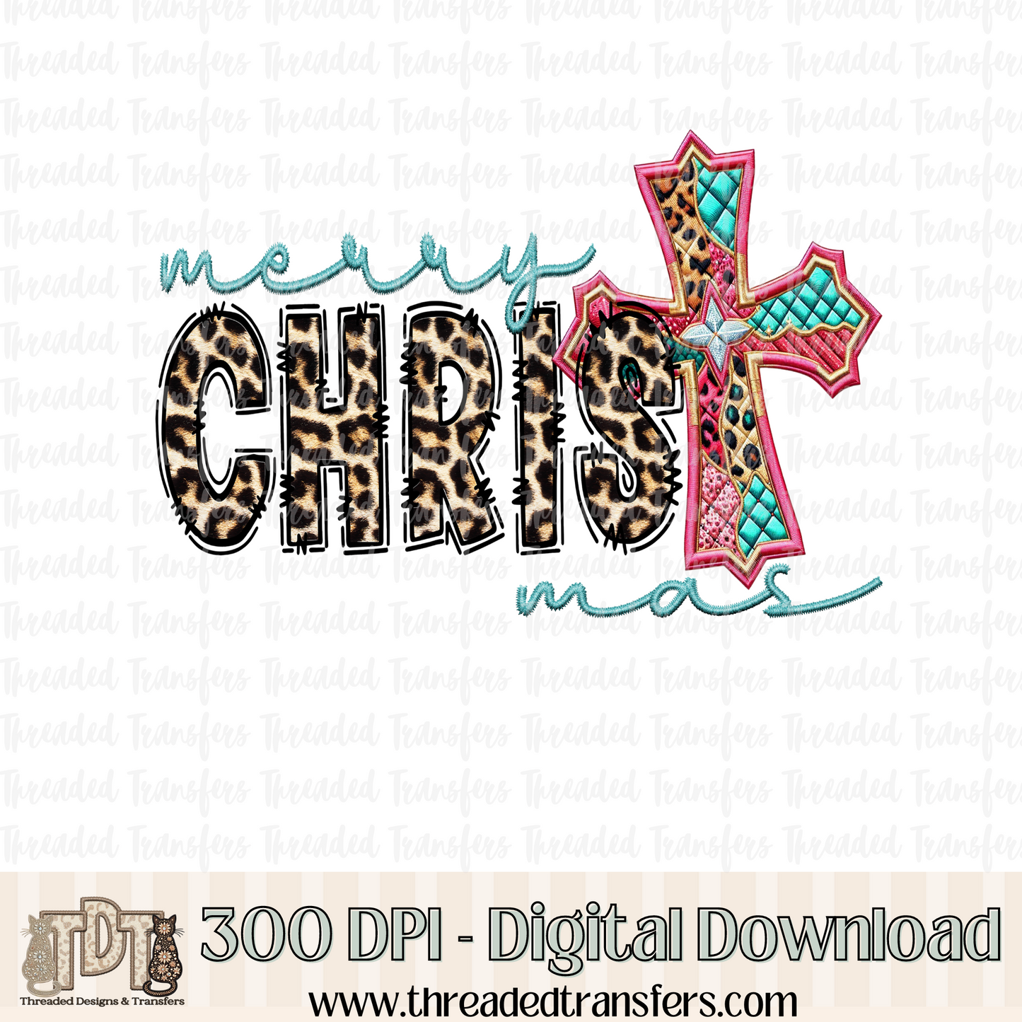 Merry Christ-Mas Faux Embroidery Digital Design Download (PNG Format - no product shipped)