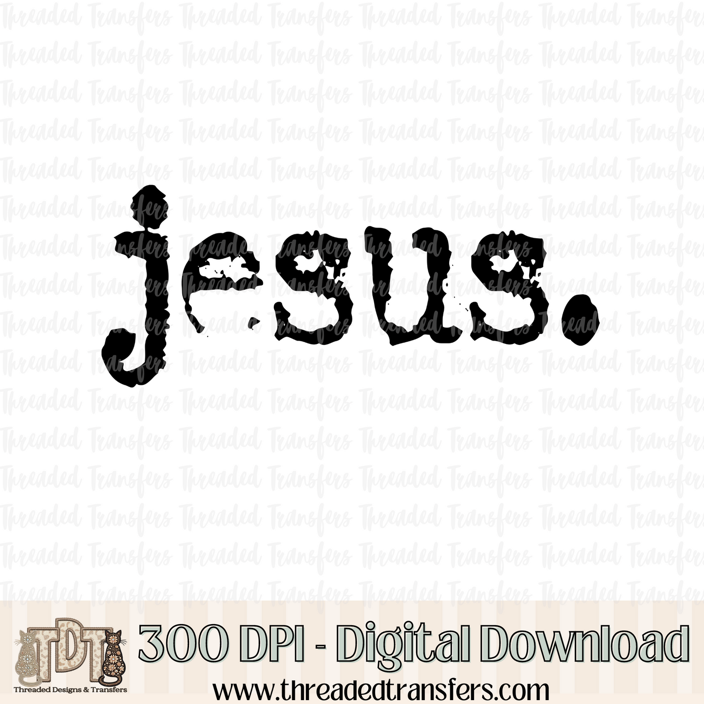 Jesus Typography Digital Design Download (PNG Format - no product shipped)