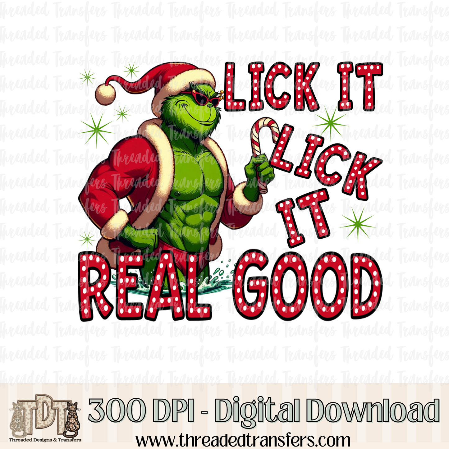 Lick It Green Digital Design Download (PNG Format - no product shipped)