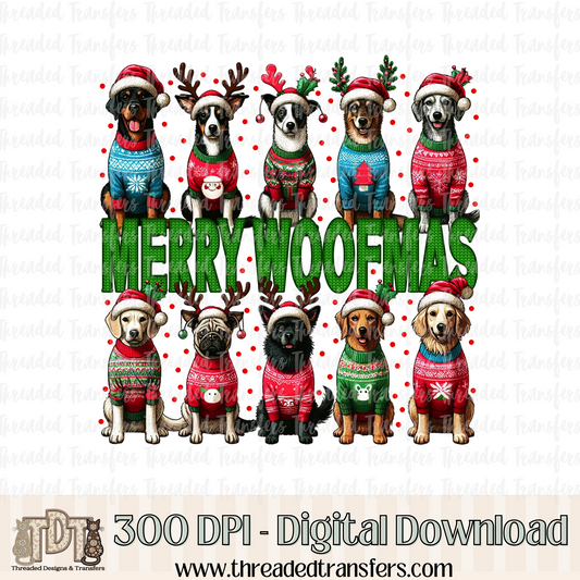 Merry Woofmas Digital Design Download (PNG Format - no product shipped)