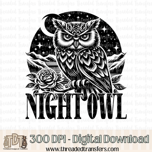 Night Owl Digital Design Download (PNG Format - no product shipped)