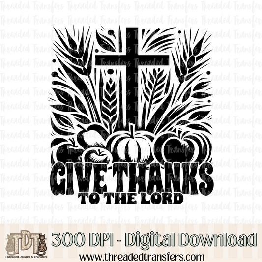 Give Thanks Digital Design Download (PNG Format - no product shipped)