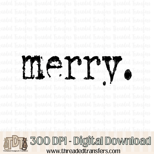 Merry Typography Digital Design Download (PNG Format - no product shipped)