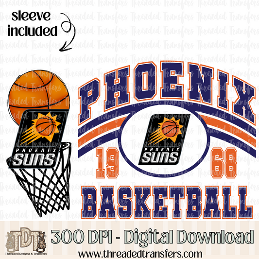 Phoenix Retro B Ball & Matching Sleeve Digital Design Download (PNG Format - no product shipped)