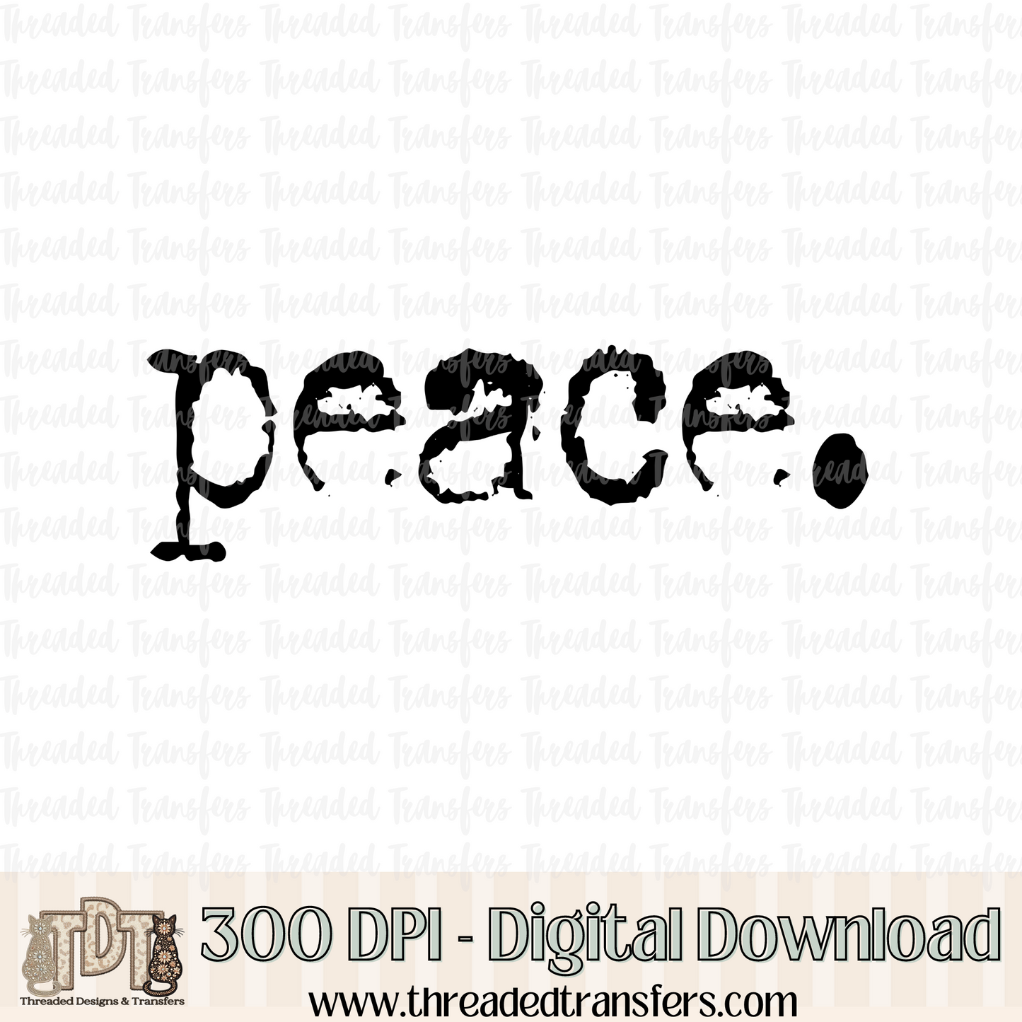 Peace Typography Digital Design Download (PNG Format - no product shipped)