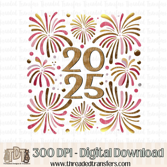 Boho Fireworks 2025 Digital Design Download (PNG Format - no product shipped)