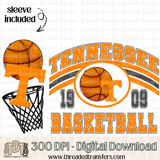 Tennessee (V) B Ball & Matching Sleeve Digital Design Download (PNG Format - no product shipped)