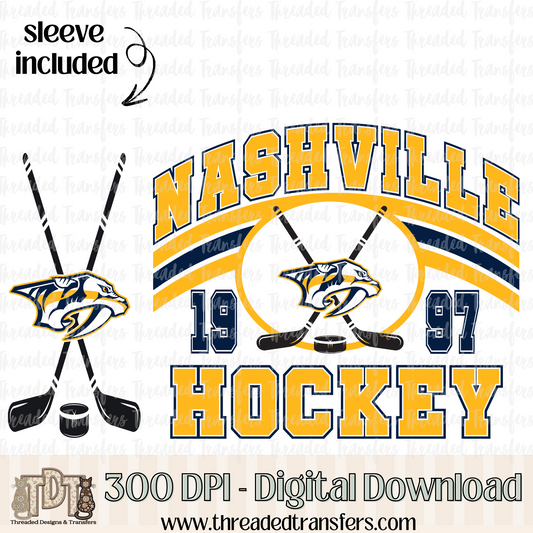 Nashville Vintage & Matching Sleeve Digital Design Download (PNG Format - no product shipped)