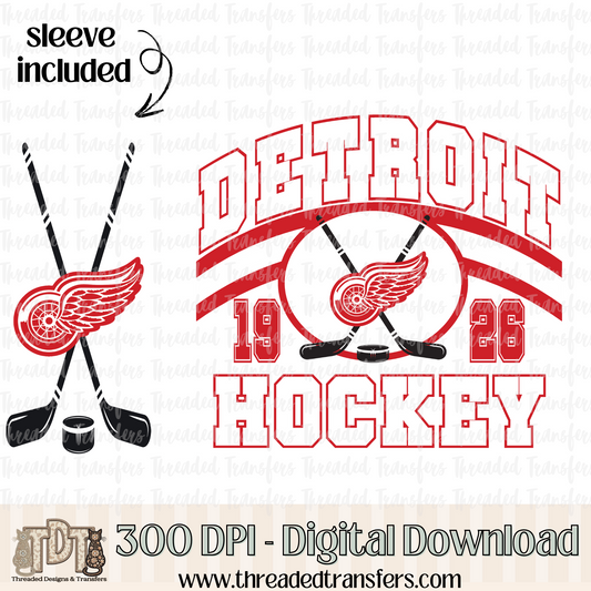 Detroit Vintage & Matching Sleeve Digital Design Download (PNG Format - no product shipped)