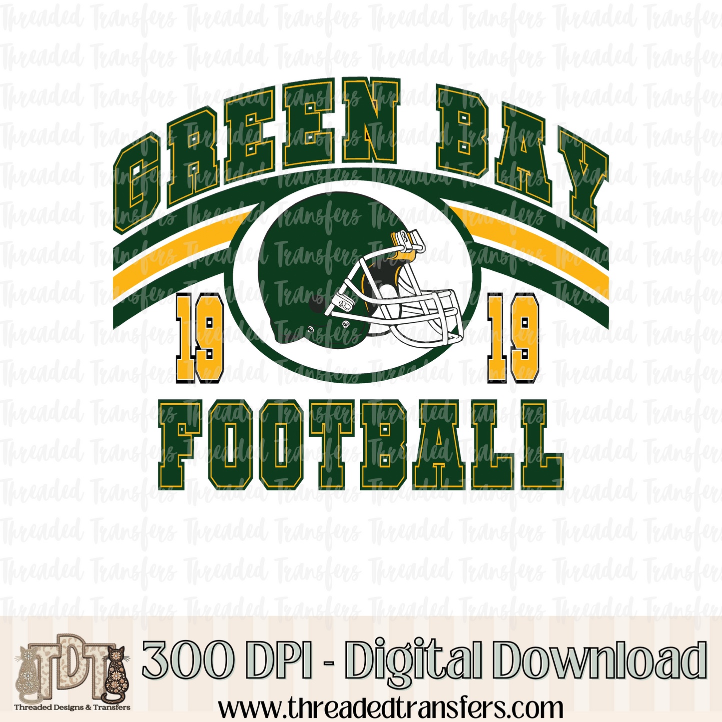 Green Bay Digital Design Download (PNG Format - no product shipped)