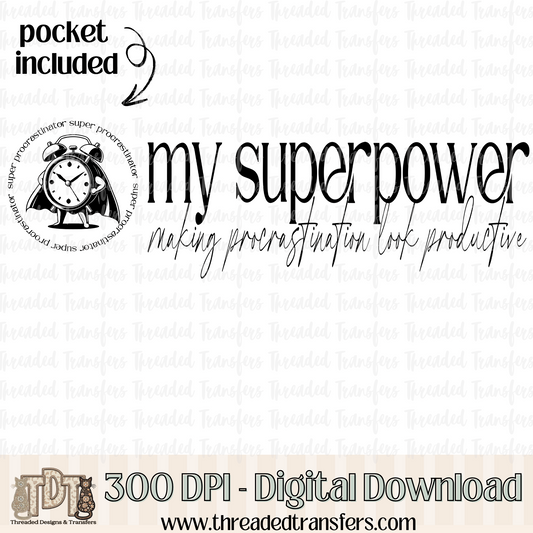 Superpower & Matching Pocket Digital Design Download (PNG Format - no product shipped)