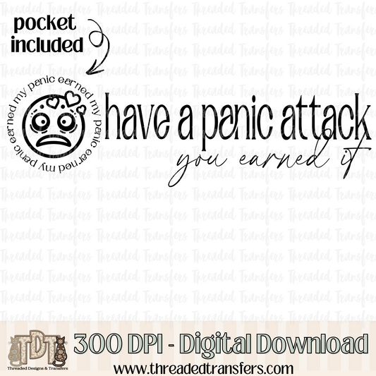 Panic Attack & Matching Pocket Digital Design Download (PNG Format - no product shipped)