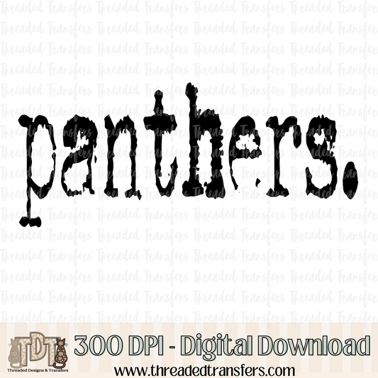 Panthers Typography Digital Design Download (PNG Format - no product shipped)