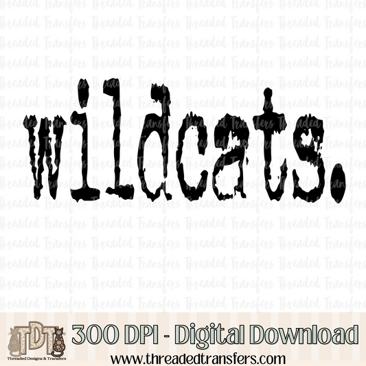 Wildcats Typography Digital Design Download (PNG Format - no product shipped)