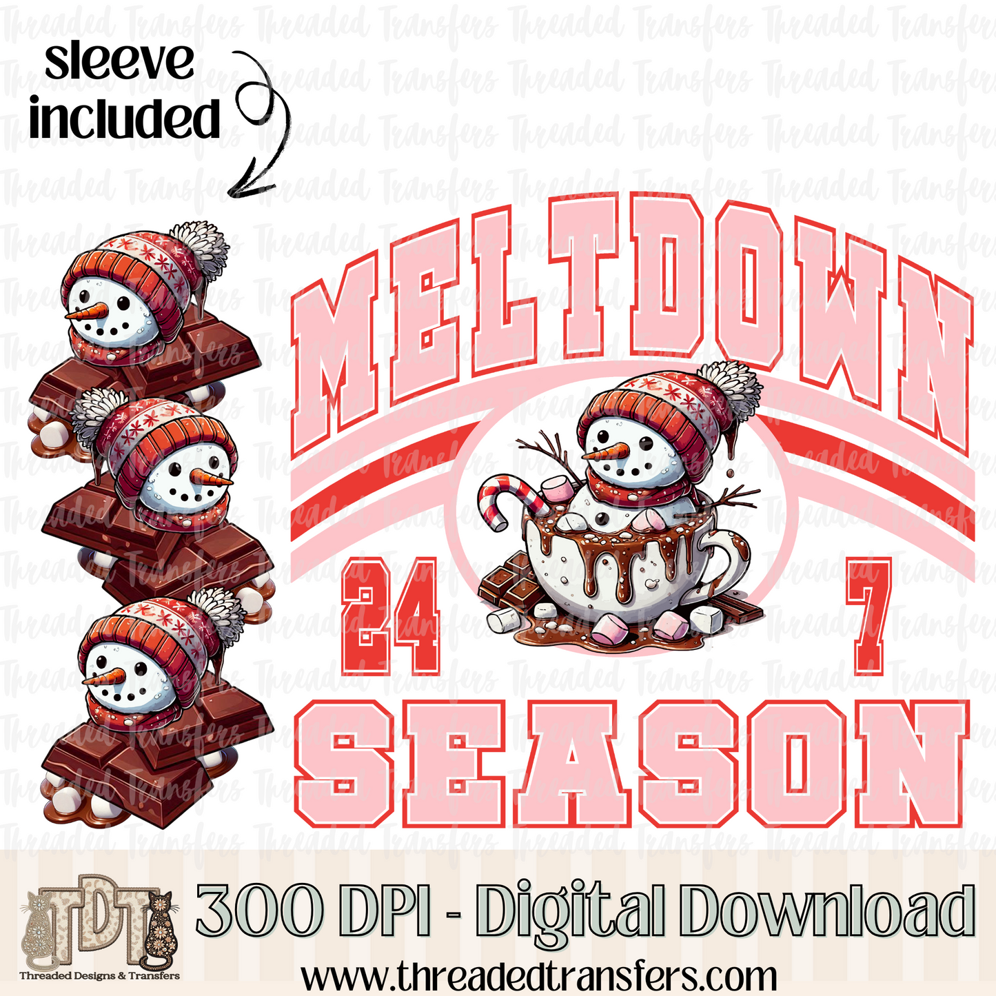 Meltdown Season & Matching Sleeve Digital Design Download (PNG Format - no product shipped)