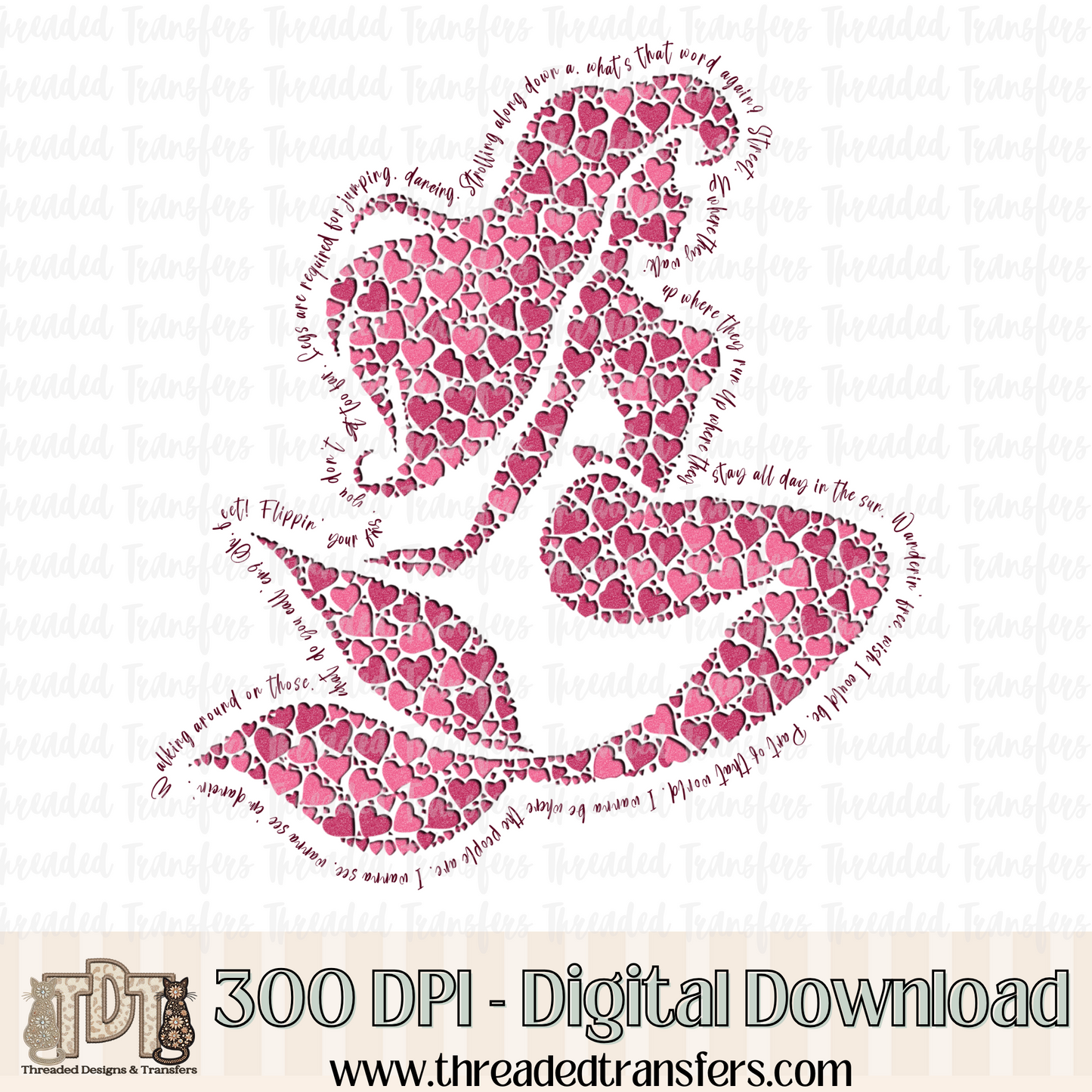 Song of Mermaid Love Digital Design Download (PNG Format - no product shipped)