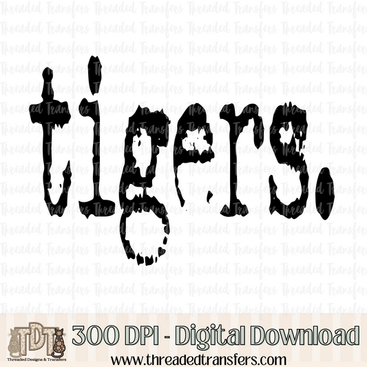 Tigers Typography Digital Design Download (PNG Format - no product shipped)