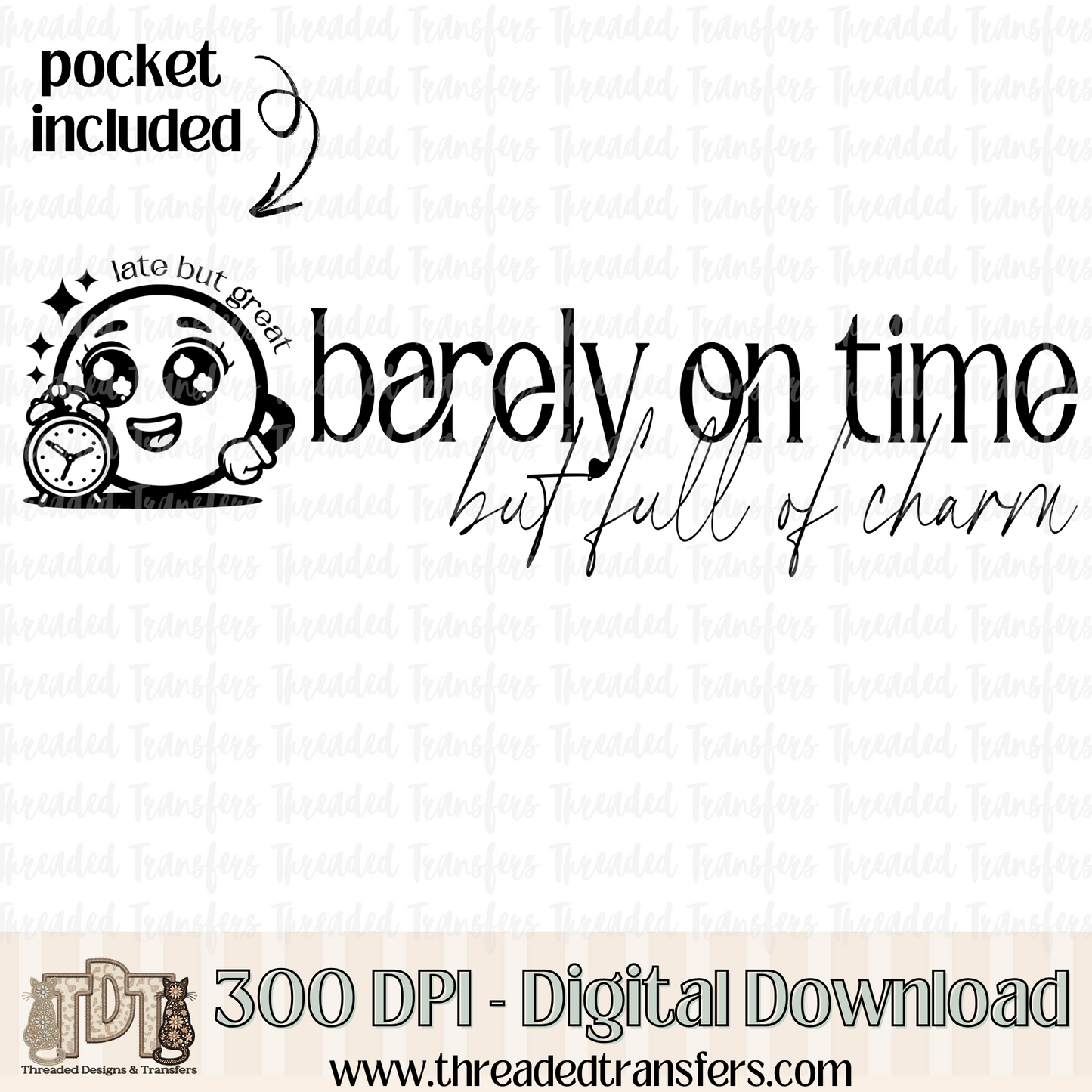 Full of Charm & Matching Pocket Digital Design Download (PNG Format - no product shipped)