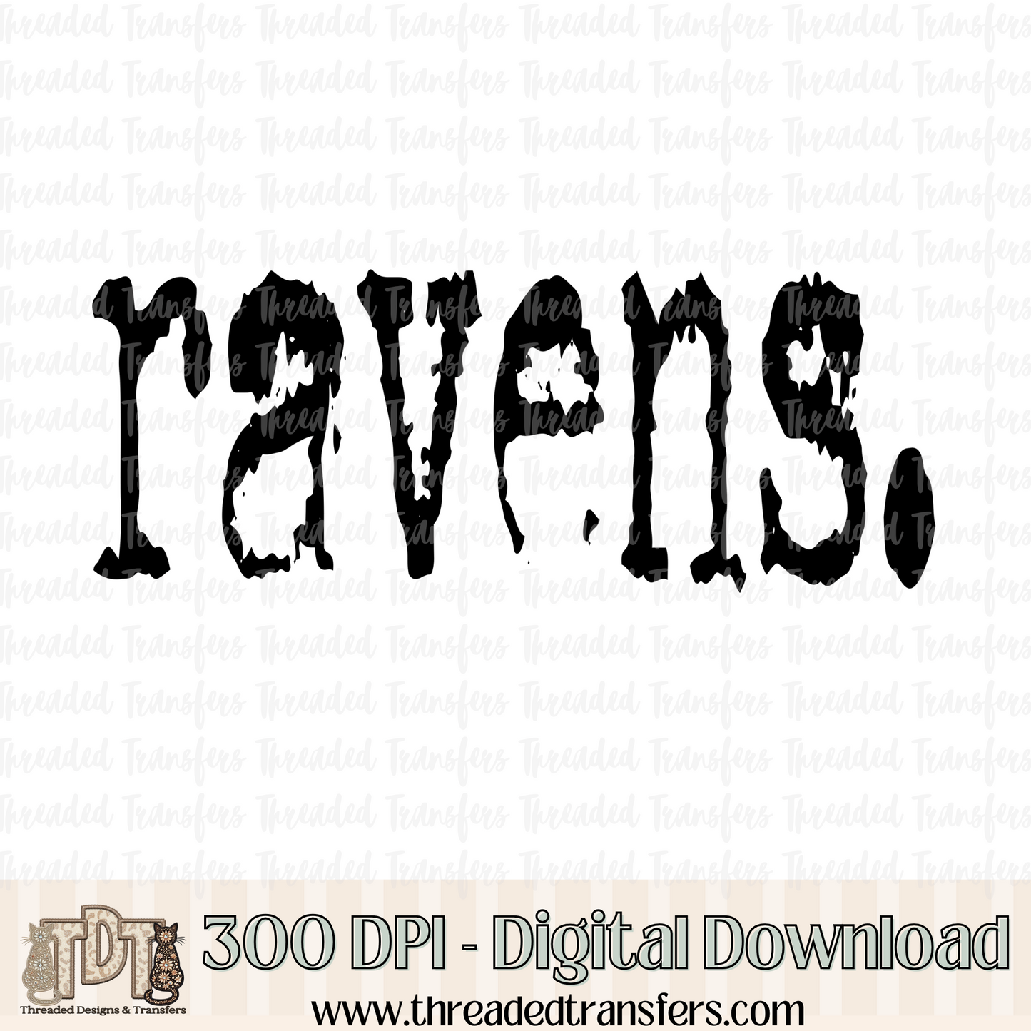 Ravens Typography Digital Design Download (PNG Format - no product shipped)