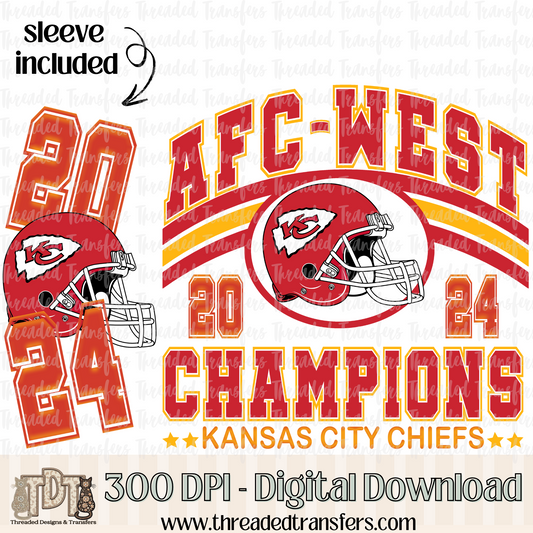 2024 KC Champs & Matching Sleeve Digital Design Download (PNG Format - no product shipped)