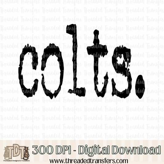 Colts Typography Digital Design Download (PNG Format - no product shipped)