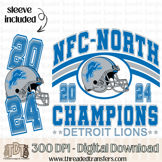 2024 Detroit Champs & Matching Sleeve Digital Design Download (PNG Format - no product shipped)