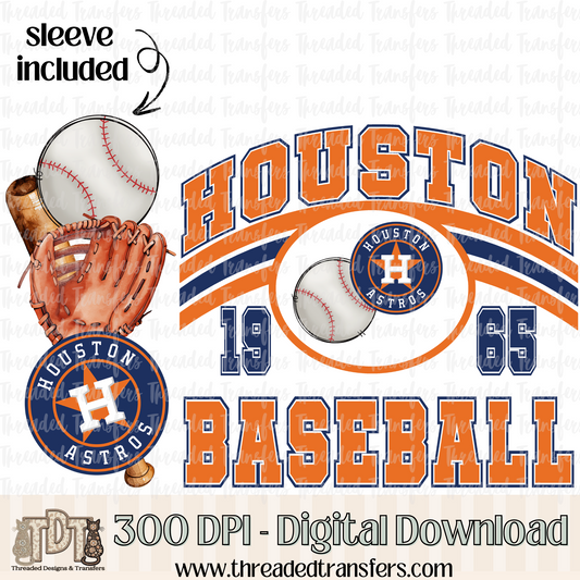 Houston Base & Matching Sleeve Digital Design Download (PNG Format - no product shipped)