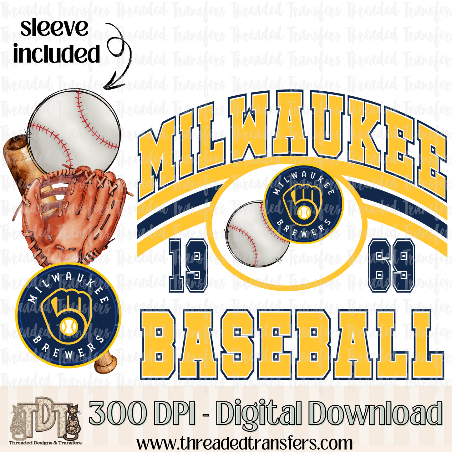 Milwaukee Base & Matching Sleeve Digital Design Download (PNG Format - no product shipped)