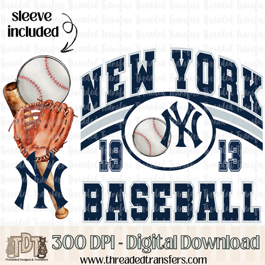 New York (Y) Base & Matching Sleeve Digital Design Download (PNG Format - no product shipped)