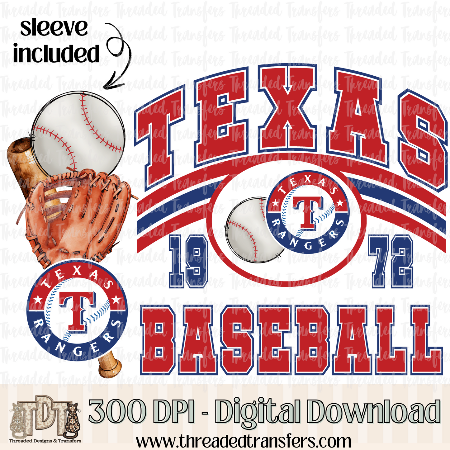 Texas Base & Matching Sleeve Digital Design Download (PNG Format - no product shipped)