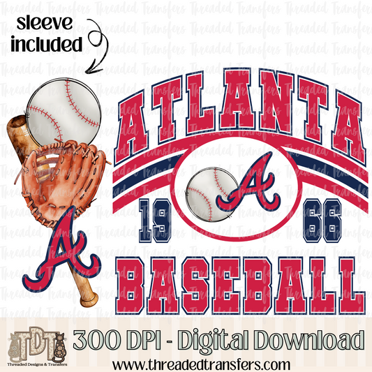 Atlanta Base & Matching Sleeve Digital Design Download (PNG Format - no product shipped)