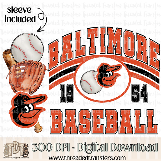 Baltimore Base & Matching Sleeve Digital Design Download (PNG Format - no product shipped)