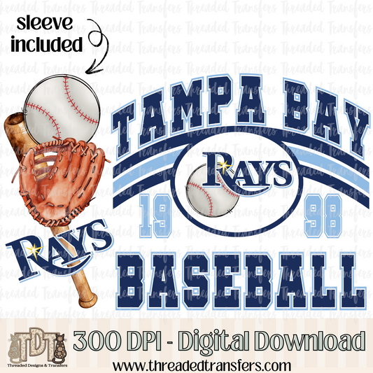 Tampa Bay Base & Matching Sleeve Digital Design Download (PNG Format - no product shipped)