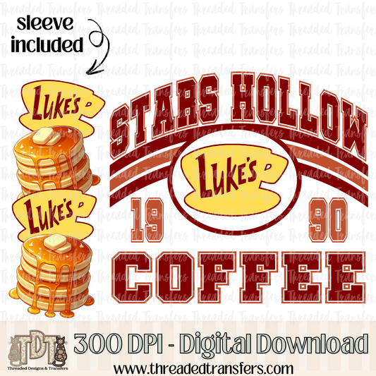 Stars Hollow Coffee & Matching Sleeve Digital Design Download (PNG Format - no product shipped)